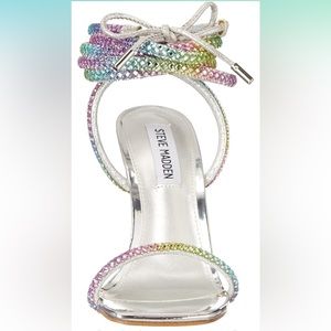 NWOT Steve Madden Womens Uplift Satin Square Toe Strappy Sandals